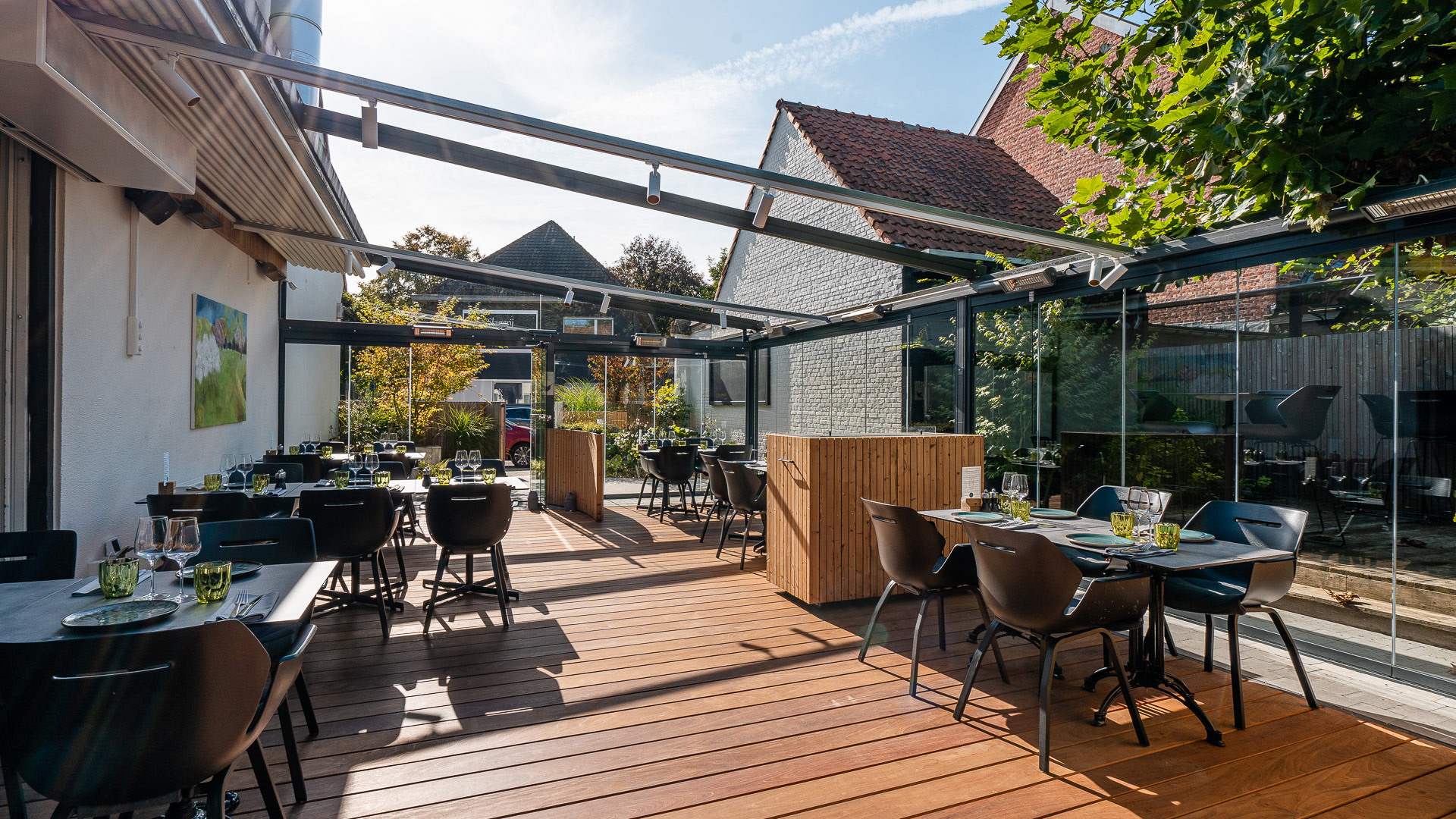 Terras in zon